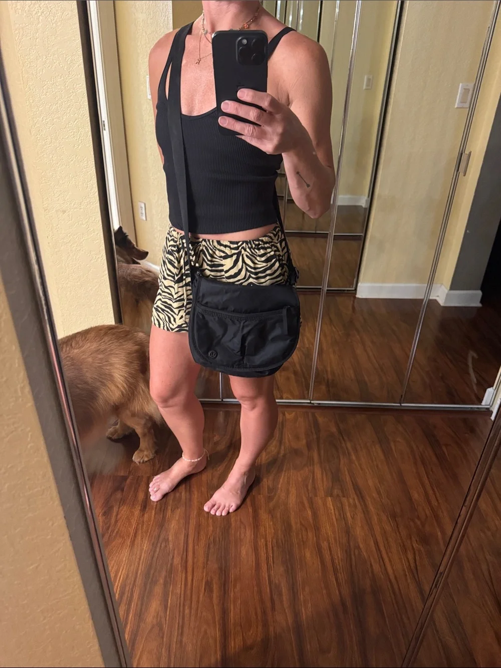 lululemon athletica Black Crossbody Bag with Front Flap